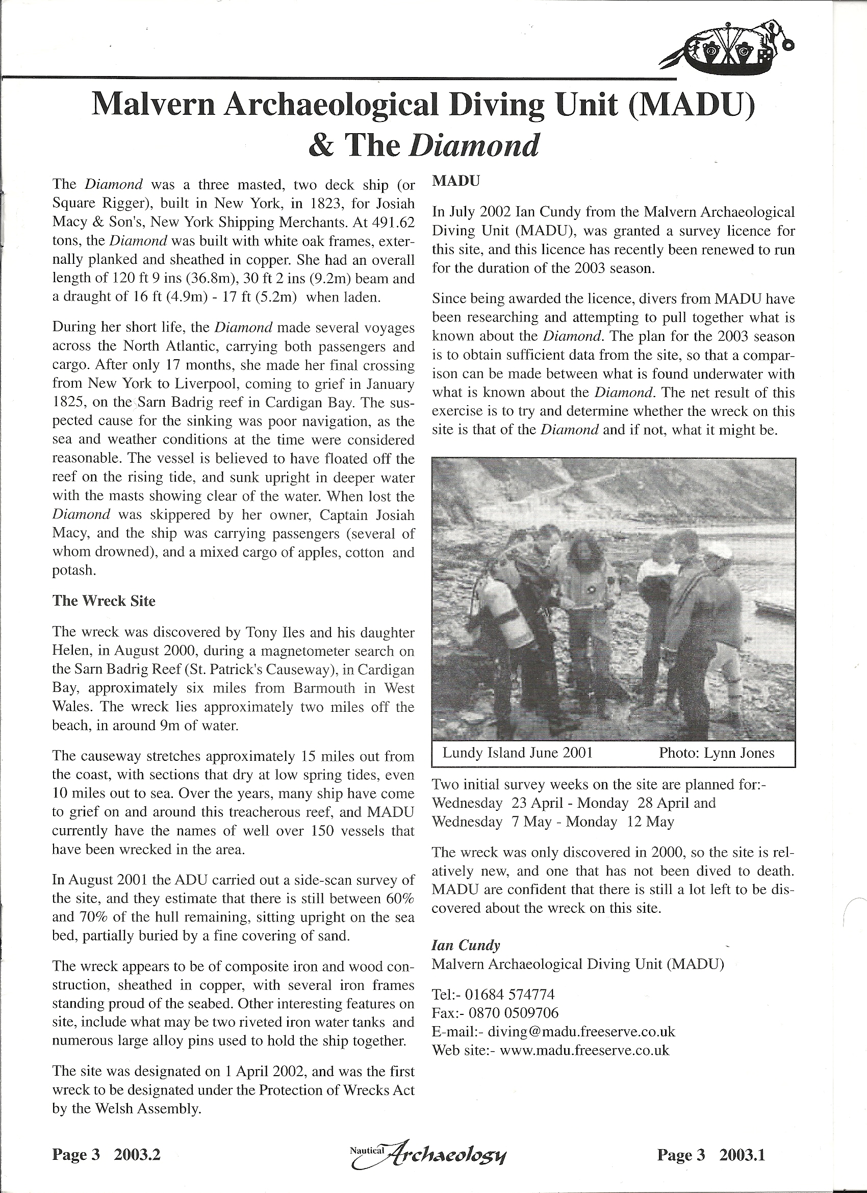 Article- Diamond - 2003